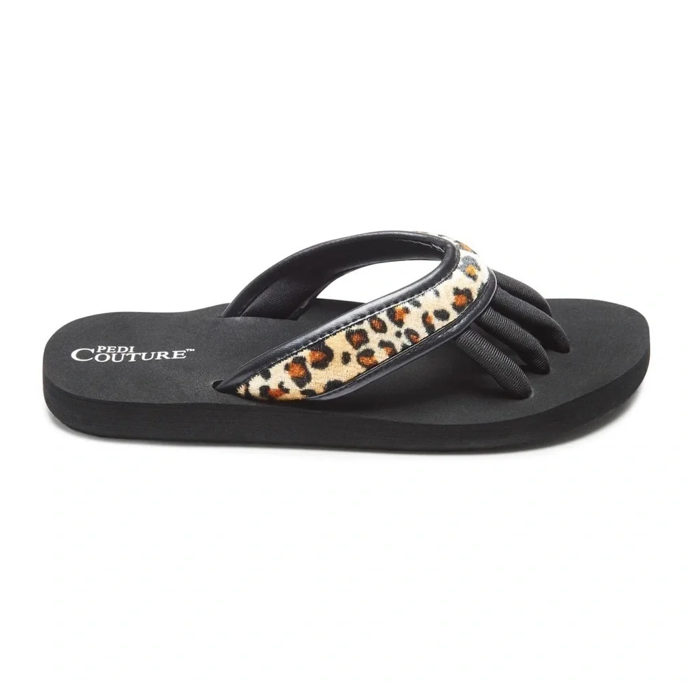Pedi Couture leopard print pedicure sandals (S)